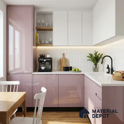 Pink Sparkle Look LM 23331 Baby Orchid 8 ft x 4 ft High Gloss Finish 6H Anti Scratch Acrylic Laminate - 1.5 mm | Suitable for Kitchen Cabinet, TV Unit, Wardrobe