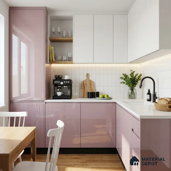 Pink Sparkle Look LM 23331 Baby Orchid 8 ft x 4 ft High Gloss Finish 6H Anti Scratch Acrylic Laminate - 1.5 mm | Suitable for Kitchen Cabinet, TV Unit, Wardrobe