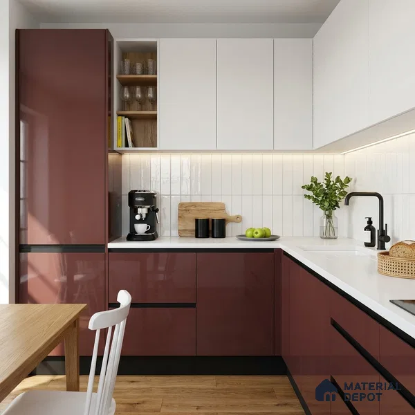Pink Mirror Look LM 23365 Rose Gold 8 ft x 4 ft High Gloss Finish 6H Anti Scratch Acrylic Laminate - 1.5 mm | Suitable for Kitchen Cabinet, TV Unit, Wardrobe