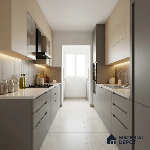 Light Grey Solid Colors Look WU 920 8 ft x 4 ft PU Finish Decorative Laminate - 1 mm | Suitable for Living Room, Kitchen, Office