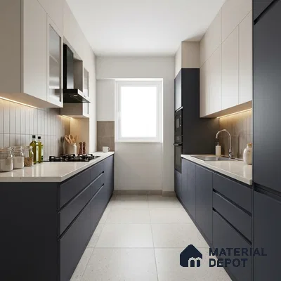Midnight Blue Solid Colors Look WU 948 8 ft x 4 ft PU Finish Decorative Laminate - 1 mm | Suitable for Living Room, Kitchen, Office