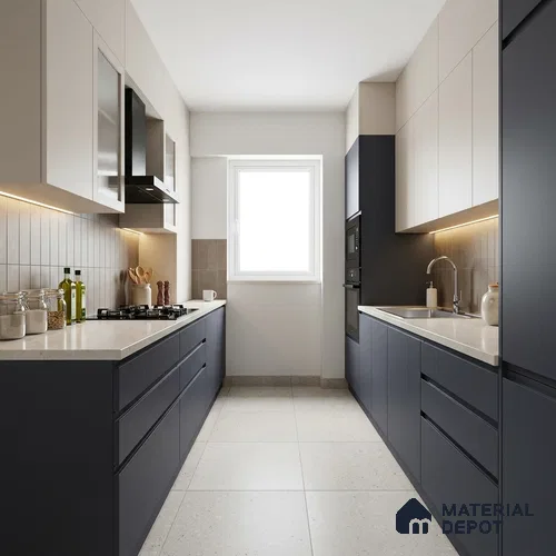 Midnight Blue Solid Colors Look WU 948 8 ft x 4 ft PU Finish Decorative Laminate - 1 mm | Suitable for Living Room, Kitchen, Office