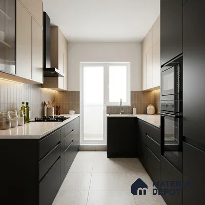 Black Solid Colors Look SMT 953 8 ft x 4 ft Super Matte Finish Decorative Laminate - 1 mm | Suitable for Living Room, Kitchen, Office