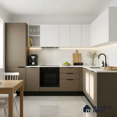 Light Brown Solid Colors Look SMT 938 8 ft x 4 ft Super Matte Finish Decorative Laminate - 1 mm | Suitable for Living Room, Kitchen, Office