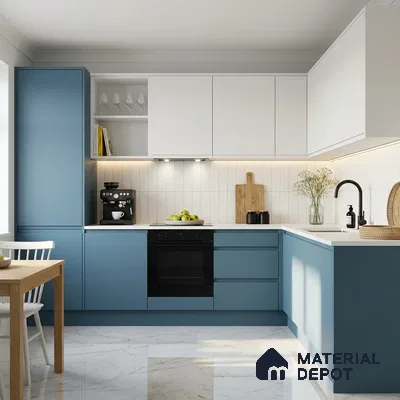 Morning Blue Solid Colors Look SMT 913 8 ft x 4 ft Super Matte Finish Decorative Laminate - 1 mm | Suitable for Living Room, Kitchen, Office