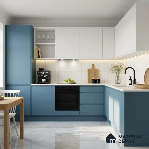 Morning Blue Solid Colors Look SMT 913 8 ft x 4 ft Super Matte Finish Decorative Laminate - 1 mm | Suitable for Living Room, Kitchen, Office