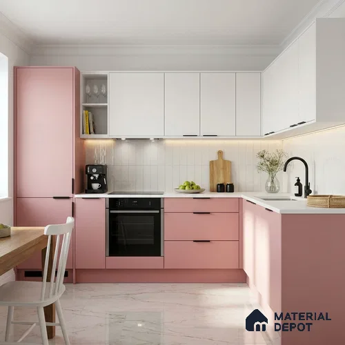 Rosewood Pink Solid Colors Look SMT 909 8 ft x 4 ft Super Matte Finish Decorative Laminate - 1 mm | Suitable for Living Room, Kitchen, Office