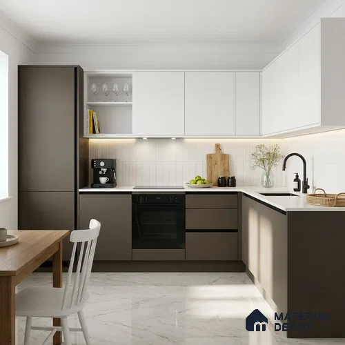 Misty Slate Solid Colors Look SMT 508 8 ft x 4 ft Super Matte Finish Decorative Laminate - 1 mm | Suitable for Living Room, Kitchen, Office