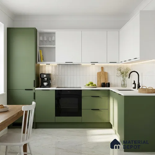 Parrot Green Solid Colors Look SMT 949 8 ft x 4 ft Super Matte Finish Decorative Laminate - 1 mm | Suitable for Living Room, Kitchen, Office