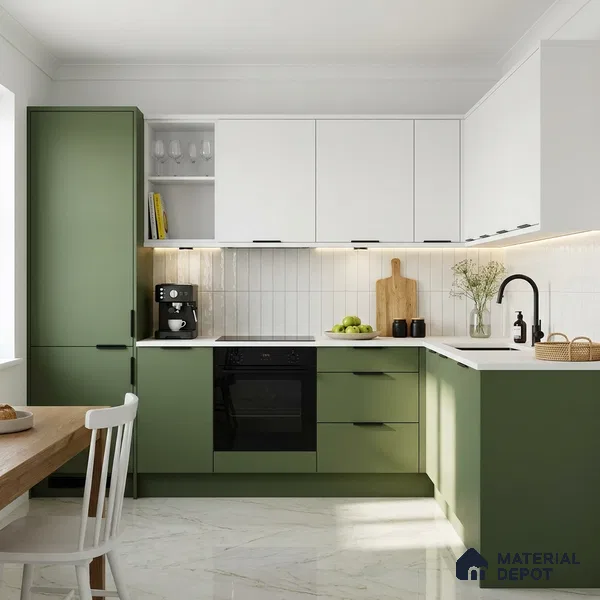 Parrot Green Solid Colors Look SMT 949 8 ft x 4 ft Super Matte Finish Decorative Laminate - 1 mm | Suitable for Living Room, Kitchen, Office