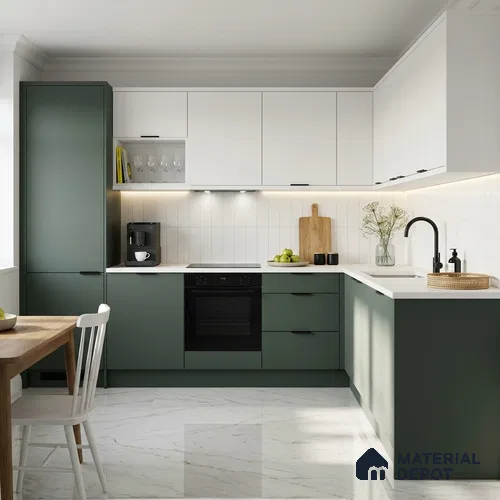 Sage Green Solid Colors Look SMT 915 8 ft x 4 ft Super Matte Finish Decorative Laminate - 1 mm | Suitable for Living Room, Kitchen, Office