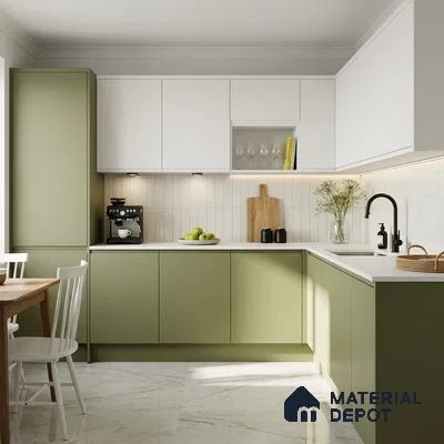 Pistachio Green Solid Colors Look SMT 929 8 ft x 4 ft Super Matte Finish Decorative Laminate - 1 mm | Suitable for Living Room, Kitchen, Office