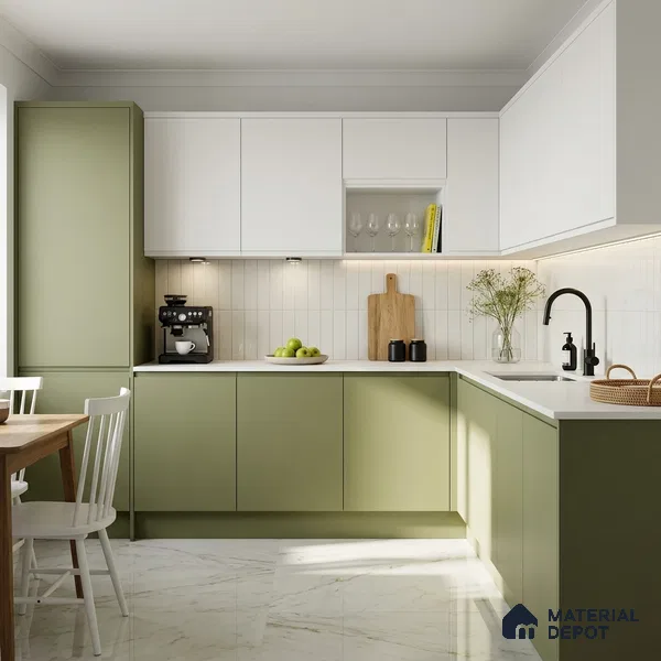 Pistachio Green Solid Colors Look SMT 929 8 ft x 4 ft Super Matte Finish Decorative Laminate - 1 mm | Suitable for Living Room, Kitchen, Office