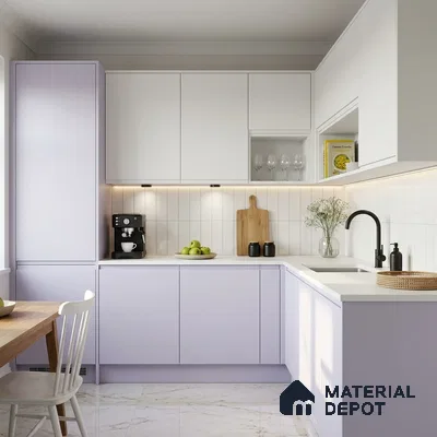 White Solid Colors Look SMT 901 8 ft x 4 ft Super Matte Finish Decorative Laminate - 1 mm | Suitable for Living Room, Kitchen, Office