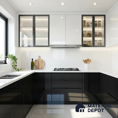 Deep Navy Sparkle Look GT 6 8 ft x 4 ft Glossy Finish Decorative Laminate - 1 mm | Suitable for TV Unit, Wardrobe, Kitchen Cabinets