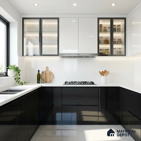 Deep Navy Sparkle Look GT 6 8 ft x 4 ft Glossy Finish Decorative Laminate - 1 mm | Suitable for TV Unit, Wardrobe, Kitchen Cabinets
