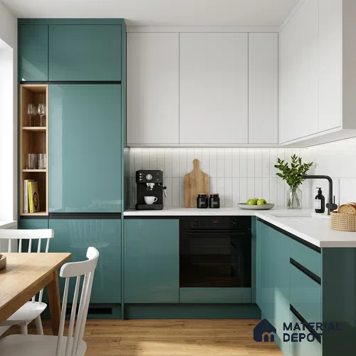 Arctic Blue Solid Colors Look HG 930 8 ft x 4 ft High Gloss Finish Decorative Laminate - 1 mm | Suitable for Living Room, Kitchen, Office