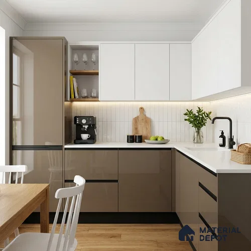Dusty Petal Solid Colors Look HG 512 8 ft x 4 ft High Gloss Finish Decorative Laminate - 1 mm | Suitable for Living Room, Kitchen, Office