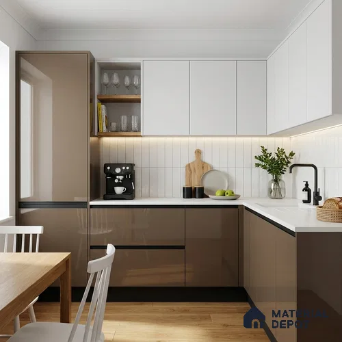 Vanilla Glaze Solid Colors Look HG 511 8 ft x 4 ft High Gloss Finish Decorative Laminate - 1 mm | Suitable for Living Room, Kitchen, Office