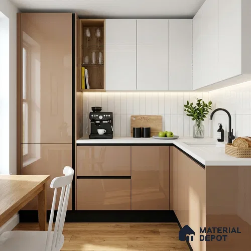 Rose Whisper Solid Colors Look HG 927 8 ft x 4 ft High Gloss Finish Decorative Laminate - 1 mm | Suitable for Living Room, Kitchen, Office