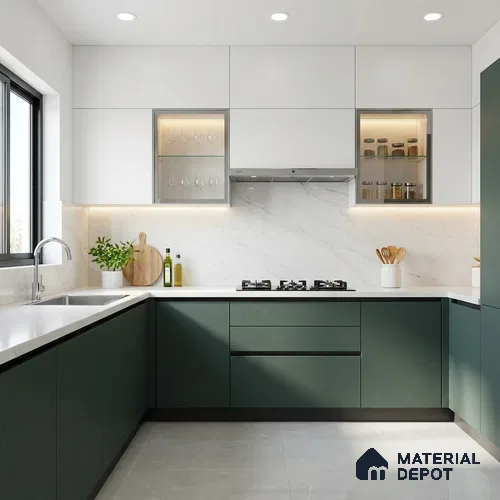 Sage Green Solid Colors Look SF 915 8 ft x 4 ft Suede Finish Decorative Laminate - 1 mm | Suitable for Living Room, Kitchen, Office