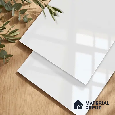 LM 23455 (A GLT 10) Creamy Bliss 8 ft x 4 ft Glittery Flute High Gloss Finish Decorative Laminate - 1 mm | Suitable for Living Room, Kitchen, Office