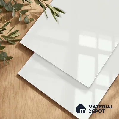 Fluted Solid Color Look LM 23456 (A GLT 02) Soft Vanilla 8 ft x 4 ft Glittery Flute High Gloss Finish Decorative Laminate - 1 mm | Suitable for TV Unit, Wardrobe, Kitchen Cabinets