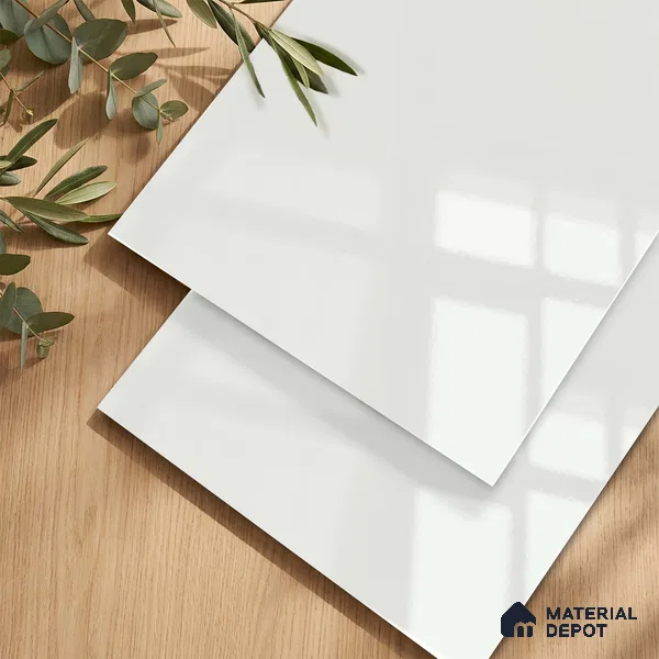 Fluted Solid Color Look LM 23456 (A GLT 02) Soft Vanilla 8 ft x 4 ft Glittery Flute High Gloss Finish Decorative Laminate - 1 mm | Suitable for TV Unit, Wardrobe, Kitchen Cabinets