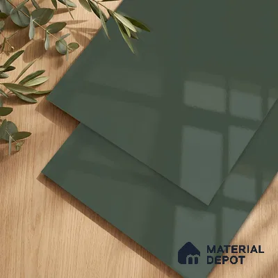 LM 23483 (HG 415) Satin Olive 8 ft x 4 ft High Gloss Finish Decorative Laminate - 1 mm | Suitable for Living Room, Kitchen, Office