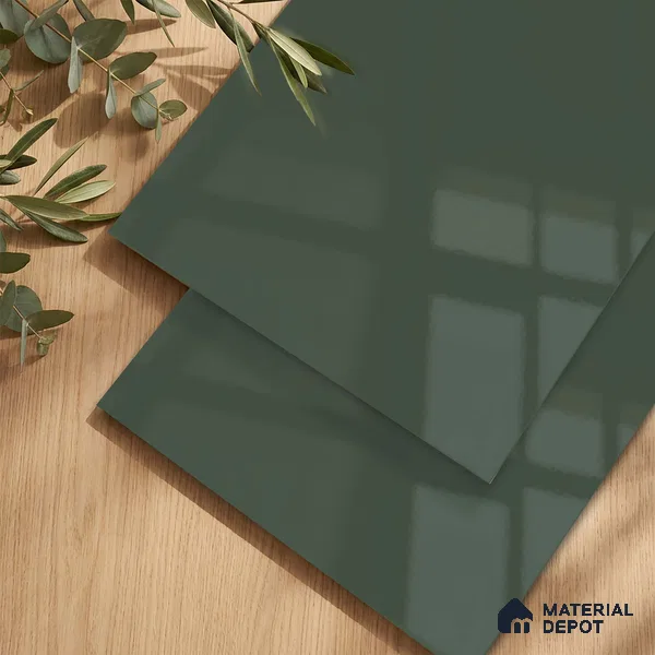 LM 23483 (HG 415) Satin Olive 8 ft x 4 ft High Gloss Finish Decorative Laminate - 1 mm | Suitable for Living Room, Kitchen, Office