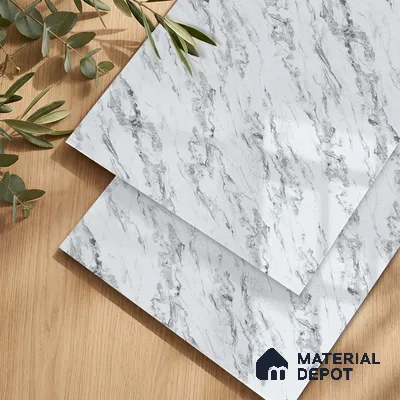 LM 23500 Calacatta Cloud 8 ft x 4 ft High Gloss Finish Decorative Laminate - 1 mm | Suitable for TV Unit, Wardrobe, Kitchen Cabinets