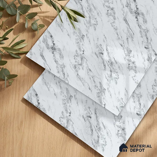 LM 23500 Calacatta Cloud 8 ft x 4 ft High Gloss Finish Decorative Laminate - 1 mm | Suitable for TV Unit, Wardrobe, Kitchen Cabinets