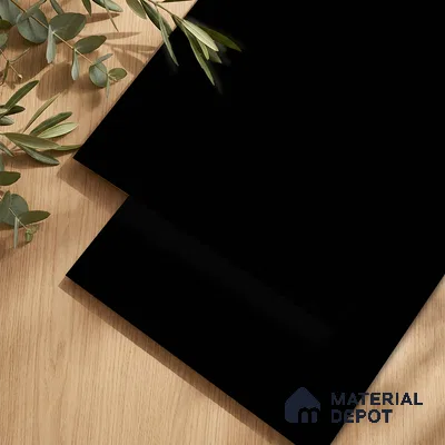 LM 23525 (SMT 405) Deep Black 8 ft x 4 ft Super Matte Finish Decorative Laminate - 1 mm | Suitable for Living Room, Kitchen, Office