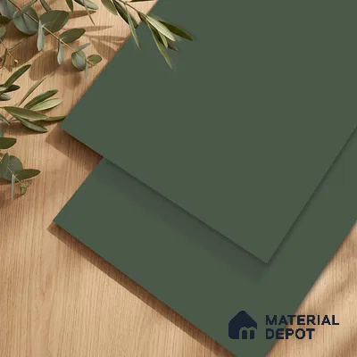 LM 23532 (SMT 415) Satin Olive 8 ft x 4 ft Super Matte Finish Decorative Laminate - 1 mm | Suitable for Living Room, Kitchen, Office