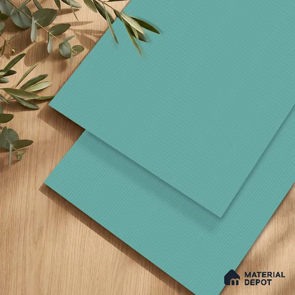 Fluted Solid Color Look LM 23533 (MF 430) Sky Blue 8 ft x 4 ft Micro Fluted Finish Decorative Laminate - 1 mm | Suitable for TV Unit, Wardrobe, Kitchen Cabinets