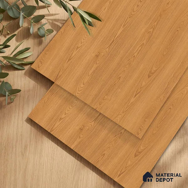 Wooden Look LM 23536 Butterscotch Oak 8 ft x 4 ft Veneer Textured Finish Decorative Laminate - 1 mm | Suitable for TV Unit, Wardrobe, Kitchen Cabinets