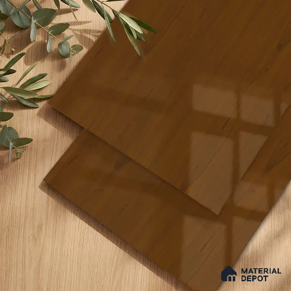 Wooden Look LM 23561 (HG 7125) Cinnamon Spice 8 ft x 4 ft High Gloss Finish Decorative Laminate - 1 mm | Suitable for TV Unit, Wardrobe, Kitchen Cabinets