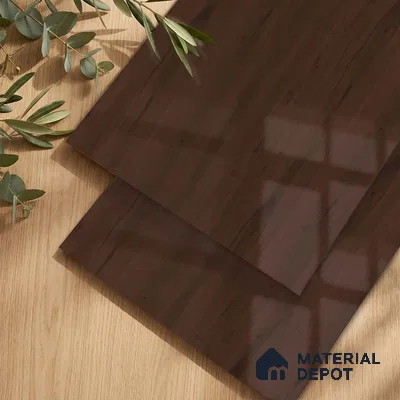 Wooden Look LM 23562 (HG 7126) Midnight Mahogany 8 ft x 4 ft High Gloss Finish Decorative Laminate - 1 mm | Suitable for TV Unit, Wardrobe, Kitchen Cabinets