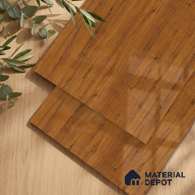 Wooden Look LM 23566 (HG 7116) SunDappled Oak 8 ft x 4 ft High Gloss Finish Decorative Laminate - 1 mm | Suitable for TV Unit, Wardrobe, Kitchen Cabinets