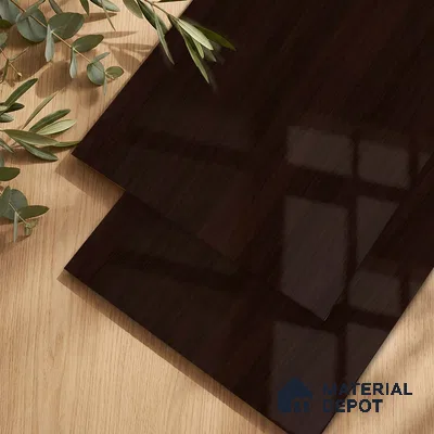 Wooden Look LM 23571 Wenge Wood 8 ft x 4 ft High Gloss Finish Decorative Laminate - 1 mm | Suitable for TV Unit, Wardrobe, Kitchen Cabinets
