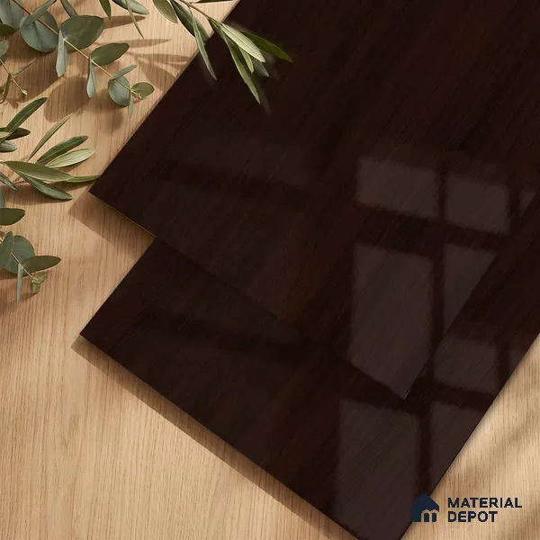Wooden Look LM 23571 Wenge Wood 8 ft x 4 ft High Gloss Finish Decorative Laminate - 1 mm | Suitable for TV Unit, Wardrobe, Kitchen Cabinets