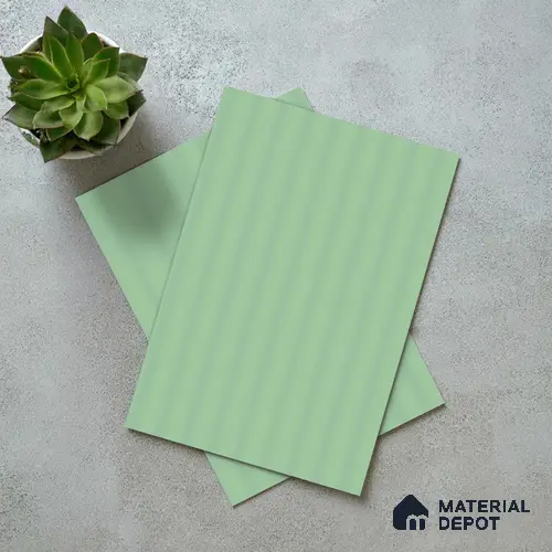 Mint Green Fluted Solid Color LM 18332 8 ft x 4 ft Texture Finish Decorative Laminate - 1.25 mm | Suitable for TV Unit,Wardrobe, Kitchen Cabinets
