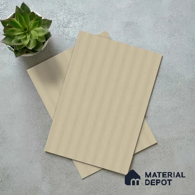 Light Beige Fluted Solid Color LM 18334 8 ft x 4 ft Texture Finish Decorative Laminate - 1.25 mm | Suitable for TV Unit,Wardrobe, Kitchen Cabinets