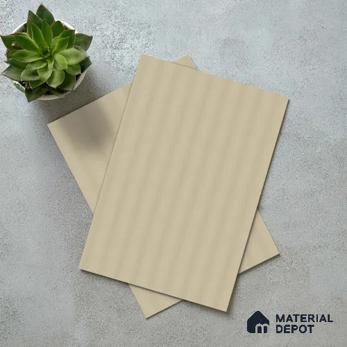 Light Beige Fluted Solid Color LM 18334 8 ft x 4 ft Texture Finish Decorative Laminate - 1.25 mm | Suitable for TV Unit,Wardrobe, Kitchen Cabinets