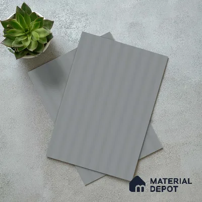 Nimbus Grey Fluted Solid Color LM 18335 8 ft x 4 ft Texture Finish Decorative Laminate - 1.25 mm | Suitable for TV Unit,Wardrobe, Kitchen Cabinets