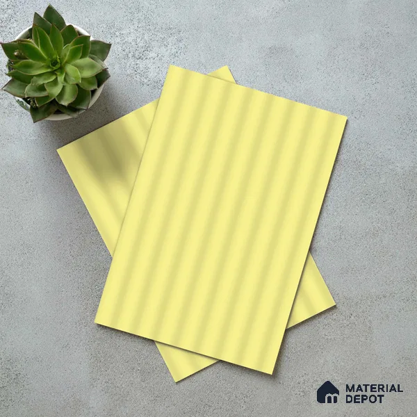 Pale Grey Fluted Solid Color LM 18336 8 ft x 4 ft Texture Finish Decorative Laminate - 1.25 mm | Suitable for TV Unit,Wardrobe, Kitchen Cabinets