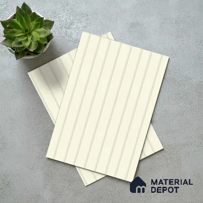 Light Beige Fluted Solid Color LM 18351 8 ft x 4 ft Texture Finish Decorative Laminate - 1.25 mm | Suitable for TV Unit,Wardrobe, Kitchen Cabinets