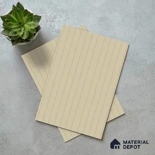 Light Beige Fluted Solid Color LM 18352 8 ft x 4 ft Texture Finish Decorative Laminate - 1.25 mm | Suitable for TV Unit,Wardrobe, Kitchen Cabinets
