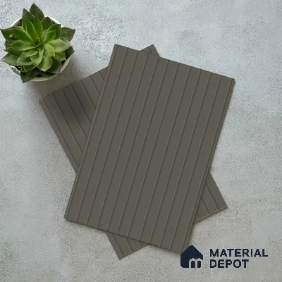 Dove Grey Fluted Solid Color LM 18353 8 ft x 4 ft Texture Finish Decorative Laminate - 1.25 mm | Suitable for TV Unit,Wardrobe, Kitchen Cabinets