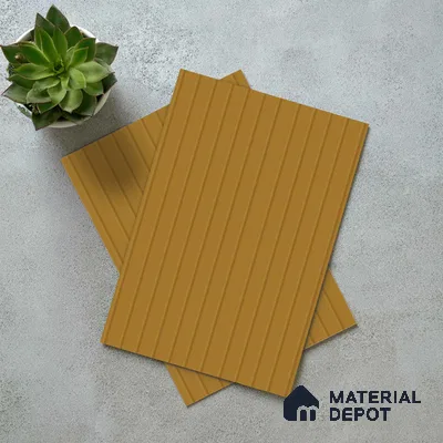 Caramel Brown Fluted Solid Color LM 18355 8 ft x 4 ft Texture Finish Decorative Laminate - 1.25 mm | Suitable for TV Unit,Wardrobe, Kitchen Cabinets